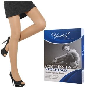 다리저림 의료용압박스타킹 유레그 1121 살색 발막힘 단계별 압박 강압(압력20~30mmHg)