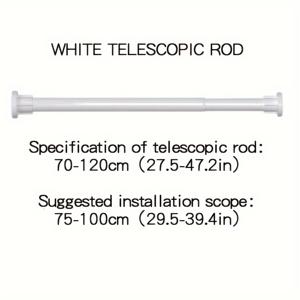 TEMU 다용도 드릴 없는 텔레스코픽 막대 - 쉬운 설치, 욕실용 스프링 로드, 기숙사 수건 및 옷걸이, 거실, 발코니, 주방용 휴대용 - 검정 & 흰색으로 구매 가능