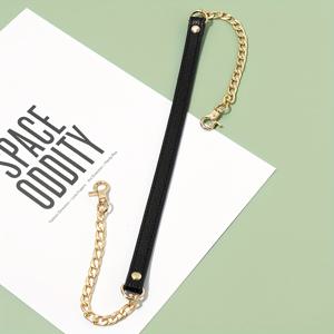 TEMU 1pc 금색 금속 체인과 함께 분리 가능한 어깨 가방 스트랩 - 조절 가능한 및 역전 가능한, DIY 지갑, 핸드백, 크로스바디 백용의 합성 옵션 - 블랙, 브라운, 오렌지, 화이트, 그레이, 베이지, 합성 가방