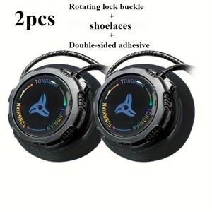 TEMU 2개 자동 회전 신발끈 잠금 장치 - 게으른 신발끈, 가벼운 수동 퀵 잠금 버클, 묶음 불필요, 간편한 설치, 운동화, 부츠에 적합, 세련된 디자인, 내구성 있는 구조