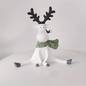 TEMU 1개 북유럽 장인 정신 레진 엘크 조각상 - 손으로 칠한 사슴, 무늬뿔, 거실, 바, 커피숍 또는 유아실을 위한 우아한 홈 데코 - 특별한 결혼 선물 & 고백 인형 장식, 엘크 데코, 바 장식, 장식 조각상
