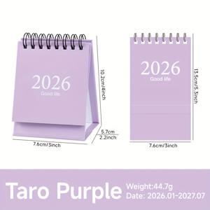 TEMU 미니 데스크탑 캘린더 | 모란디 스타일, 휴대용 패션 디자인, 책상 장식에 이상적, 주간-월간 보기, 종이 재질, 영어, 날짜 없음, 완벽한 크리스마스 선물
