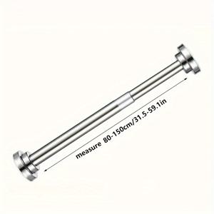 TEMU 다용도 스테인리스 텔레스코픽 막대 - 옷 건조, 침실 및 발코니에 이상적 | 커튼 지지대가 있는 다기능 실내 걸이대, 집 정리용, 휴대용 옷 건조대, 건조대