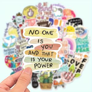 TEMU 50개 영어 동기부여 낙서 스티커 - 긍정적인 문구와 문구 포함 - 영어 학습 데칼, 교사, 학생용 - 다시 붙일 수 있는 다용도 스티커 (일기장, 플래너, 노트북, 물병, 여행가방용)