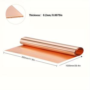 TEMU Tceikcer 1 롤, 0.1mmx300mmx1000mm, 99.9% 순수 구리 금속판, 금속 테이프, 공예, 장식, 교육, 항공 우주 프로젝트, 산업 자재용 금속 호일