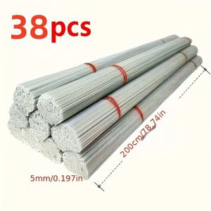 TEMU 38개 세트 헤비듀티 정원 지지대 - 레드 타이 포인트 포함, 5mm x 78.74인치/78인치 높이 식물 스테이크 (온실, 토마토, 덩굴식물용) - 실내외 가드닝에 적합한 튼튼한 농업 폴, 초보자 및 전문가용, 온실 건설용, 묶음 고정 기능 내장, 내구성 강화 섬유 구조