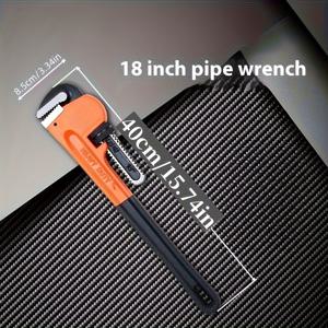TEMU 1개 헤비듀티 스틸 파이프 플라이어 - 멀티 사이즈(24인치, 18인치, 14인치, 12인치, 10인치) 인체공학적 오렌지 & 블랙 핸들, 배관, 전기, HVAC, 자동차 수리용 멀티플라이어 디자인, 배관 도구 | 인체공학적 그립 | 편안한 손잡이