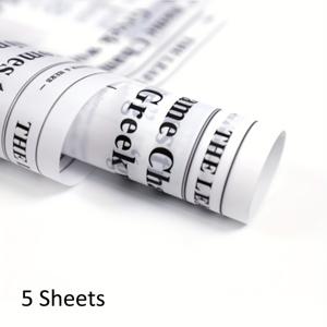 TEMU 5장의 꽃무늬 포장지, 영국 신문 패턴 무광택 종이 노르샤 페이퍼 꽃 포장지, 방수 꽃 종이 포장재, 꽃다발 용품, 수제 DIY 선물 포장지, 발렌타인데이, 결혼식, 기념일, 휴가용 꽃 포장에 완벽함, 가족, 연인 및 친구에게 최고의 선물