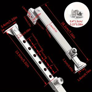 TEMU 고강도 스테인리스 창문 제한기 - 조절 가능한 각도 컨트롤러 & 가스셋 지지대, 알루미늄 합금 프레임용 내식 도어/창문 정지 장치, 온실 및 파티오용, 사전 천공 구멍 설치 쉬움, 텔레스코픽 디자인, 내구성 강화 구조
