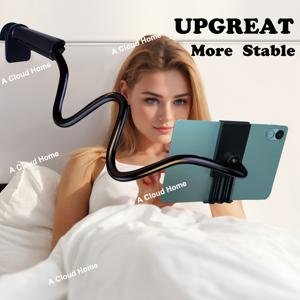 TEMU 태블릿 및 휴대폰 스탠드 홀더, 두꺼운 알루미늄 마그네슘 합금 유연한 팔목 고스넥 태블릿 홀더 - 침대, 침대 옆, 책상, 소파용, 아이패드 미니 프로 에어, 킨들, 갤럭시 탭, 4.7~10.6인치 기기용, 크리스마스 선물