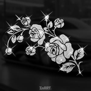 TEMU 1개 ZN ART 글리터 장미 플로럴 비닐 스티커 - 핑크/구리색/블루, 반짝이는 자동차, 트럭, , 노트북, 창문, 거울 장식 - 쉽게 붙이고 떼기, 잔여물 없음 - 우아한 차량 & 기기 액세서리, 반짝이 질감, 무잔여 접착