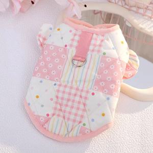 TEMU 소형견 & 겨울 재킷, 체크 & 하트 패턴, 핑크 보타이 - 포메라니안, 치와와, 시츄용 부드럽고 따뜻한 코트 - 스냅 버튼 클로저, 귀여운 강아지/고양이 아우터웨어 (언더코트 필요 없음)|강아지옷