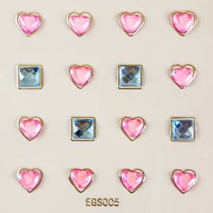 TEMU 8쌍의 개성 있는 귀 스티커, 하트와 마름모 아크릴 컬러 스티커 - 라이트 럭셔리 미니멀 디자인, 데일리용, 데이 데이트, 파티, 얼굴, 손톱, 휴대폰 케이스, 노트북 등 DIY 장식에 다재다능