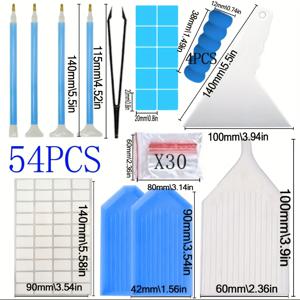 TEMU 블루 베이직 페인팅 아트 키트. 블루 트레이, 블루 펜 홀더, 블루 도팅 펜 포함. 신선한 여름 패키지, 공예 애호가를 위한 기본 액세서리