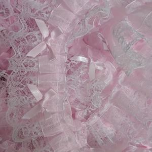 TEMU 웨딩 드레스용 1야드 밝은 핑크 더블 레이어 레이스 트림과 리본 & 러플 - 5cm 폭, 홈 데코, DIY 공예 - 신부의 드레스 및 장식 액센트를 위한 우아한 레이스 트림, 웨딩 드레스 액세서리, 장식적인 꾸밈, 프릴 레이스 원단, 섬세한 구조