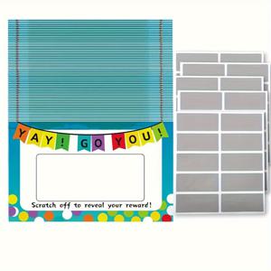 TEMU 50장 카드 + 스크래치 스티커 DIY 자신의 스크래치 티켓을 만들고 작은 상을 선물하는 프로모션 파티 비즈니스 미용실 메이크업 파티 빈 스크래치 카드