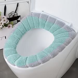 TEMU 사계절용 휴대가 편리한 변기 시트 - 두꺼운 보온 겨울 쿠션, 휴대 및 분리 가능한 디자인, 부드러운 아크릴 소재, 가정, 기숙사 및 휴가 선물에 적합, 크리스마스에 가장 적합