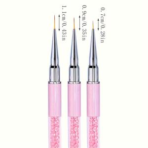 TEMU 프로페셔널 네일 아트 브러쉬 - 훅 라인 팁 & 3D 젤 펜 팁 - 멀티 사이즈 (5/7/9/11/13/15mm) 나일론 브리슬 - 젤 폴리쉬, 매니큐어, 페디큐어, 타투 자극용 - 젤 램프 호환