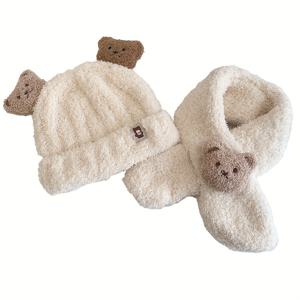 TEMU 겨울용 따뜻한 애완견 의상 - 부드러운 플러시 모자와 곰 스카프, 안감 처리, 부드러운 소재, 만화 곰 디자인, 베이지/갈색/노랑 - 포메라니안, 치와와, 시츄, 요크셔 모자, 강아지 모자, 치와와 모자, 소형견 모자, 추운 날씨에 적합, 겨울 강아지 모자, 겨울 강아지 의상, 강아지 스카프, 패셔너블하고 편안한 애완동물 의류,