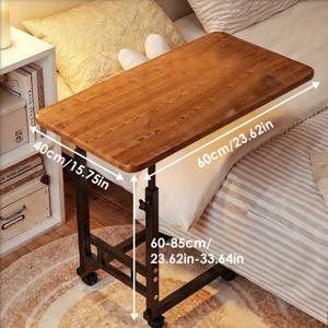 TEMU 침대 & 소파용 C형 노트북 책상 - 조절 가능한 휠이 달린 침대 옆 테이블, 수납 선반이 있는 소형 이동식 침대용 테이블, 높이 조절 가능한 홈, 오피스 & 거실용 나이트스탠드|침대협탁