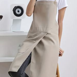 TEMU 1pc 우아한 캔버스 아프론, 포켓이 있는 스플릿 스커트 디자인, 조절 가능한 스트랩, 레스토랑, 카페, 꽃가게에 적합, 레스토랑 유니폼 | 세련된 아프론 디자인 | 기능성 포켓