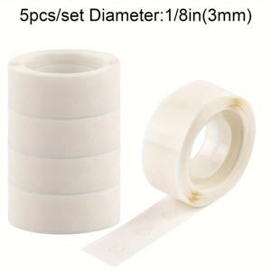 TEMU CYFUN DESIGN 초박형 투명 접착 점 5개 (3mm/5mm) - 양면 스티커 패치, 잔여물 없음, DIY 공예, 포스터, 사진, 벽, 바닥, 거울, 천장 임시 고정용 - 미니 접착 점, 사무실 사용에 적합