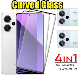 TEMU [2+2] 4개 세트 곡면 강화유리 보호필름 + 렌즈 카메라 필름 Xiaomi Redmi Note 14 Pro 4G 5G 14 Pro+ 13 Pro+ Plus 5G 유리 9H Redmi Note13 Pro Plus 4in 1