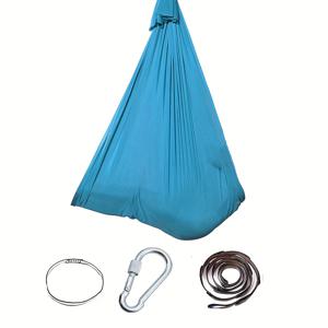 TEMU 피트니스, 스트레칭 및 근력 운동을 위한 조절 가능한 요가 해먹 | 가볍고 편안한 싱글 저지 원단, 폴리에스터 로프, 야외 활동에 적합, 요가, 캠핑 및 피크닉에 이상적