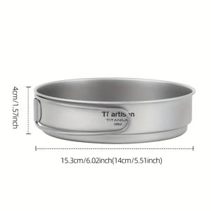 TEMU 티아르타인 컴팩트 캠핑 팬 - 경량 티타늄 프라이팬 & 서빙 플레이트, 접이식 손잡이, 방청 처리, 보관 가방 포함 - 캠핑, 하이킹, 피크닉, 주방용 (350ml/500ml), 필수 아이템, 내구성 있는 조리기구