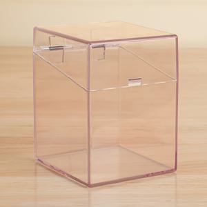 TEMU 1개 대용량 헤비듀티 플라스틱 자동 힌지 뚜껑 수납 박스 - 투명 데스크탑 정리함 (트레이딩 카드, 게임 토큰, 수집품, 사무용품, 부품용) - 내구성 있는 직사각형 케이스