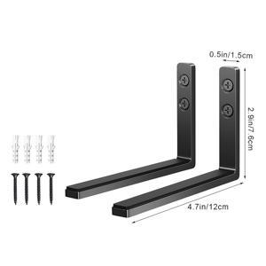 TEMU 헤비 듀티 사운드바 마운트 브래킷 - 간편 설치, 낙하 방지 벽 선반 홀더, 높이 조절 가능, 대부분의 사운드바 & 스피커와 호환, 공간 절약형 디자인 (홈 시어터, 거실, 침실용) - 도구 불필요, TV용 사운드바