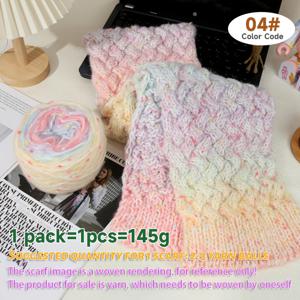 TEMU 145g JIUWEIDIAOWANG 그라데이션 옴브레 원사 번들 - 폴리에스터 40%, 아크릴 40%, 플리스 20% - 점박이 도트가 있는 부드러운 파스텔 톤, 스카프, 모자, 스웨터용 크로셰 & 뜨개질용|뜨개실