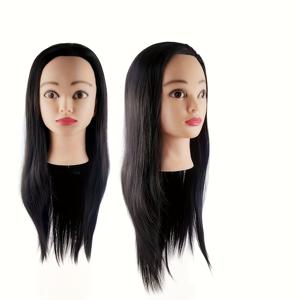 TEMU 24인치 인공 머리 매뉴킨 헤드, 브레드, 커팅, 스타일링을 위한 내구성 있는 고온 섬유, 코스메토키스 연습, 헤어디스커 트레이닝, 교육 목적으로 이상적인 매뉴킨 헤드, 헤어디스커 트레이닝 도구, 스타일리시 매뉴킨, 내구성 있는 구조