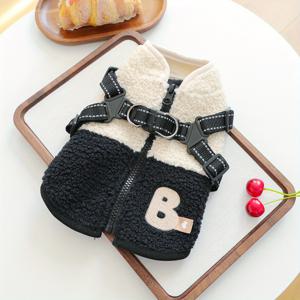 TEMU 1개 블랙 & 화이트 컬러-블록 강아지 조끼, 플리스 안감 - 작은 견종용 따뜻한 겨울코트, 조절 가능한 지퍼와 버클 칼라, 포메라니언, 치와와, 시츄를 위한 편안한 야외복 (가을, 겨울, 봄), 사계절 애완동물웨어, 세련된 펫옷, 부드러운 반려동물의류, 치와와 의상, 포메라니언 액세서리