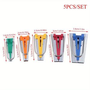 TEMU 컬러풀 심플 바이어스 테이프 만들기 키트 5개 세트 - DIY 바인딩, 퀼팅, 공예 프로젝트에 완벽