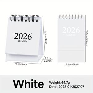 TEMU 미니 데스크탑 캘린더 | 모란디 스타일, 휴대용 패션 디자인, 책상 장식에 이상적, 주간-월간 보기, 종이 재질, 영어, 날짜 없음, 완벽한 크리스마스 선물