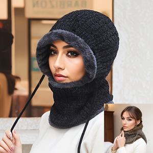 TEMU 여성용 아웃도어 체니엘 소재 따뜻한 모자, 겨울철을 위한 귀 보호 기능과 포근한 플리스 소재 특징.