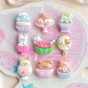 TEMU 20개 세트 파스텔 귀여운 토끼, , 롤리팝, - 미니 레진 참 DIY 공예용, 폰케이스, 헤어핀, 생일파티 장식품 - 카와이이 장식 비즈, 토끼 액세서리, 창의적인 미니 참, 광택 마감