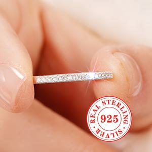 TEMU 여성을 위한 1.2그램 S925 스테인리스 실버 클래식 디자인 싱글 로우 지르코니아 영원한 반지, 프로포즈, 약혼 및 웨딩 주얼리용 (상자 미포함)