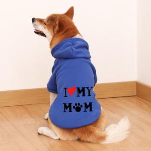 TEMU 아이 러브 마이 엠엠-펫 후드 스웨트셔츠. 엄마를 사랑해요. 부드러운 후드 스웨트셔츠, 따뜻하고 편안한 풀오버. 세탁기 사용 가능. 중형~대형견에 적합. 강아지를 위한 패셔너블한 의류