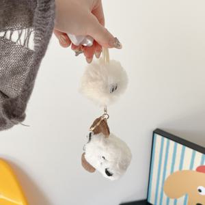 TEMU 만화 개 귀걸이 케이스, 애플 에어팟 1/2/프로/프로 2/3용 귀여운 장식, 검정색과 흰색 플러시 강아지 보호 커버 - 경량, 스크래치 방지 PU 소재, 부드러운 풀 바디 쉘.