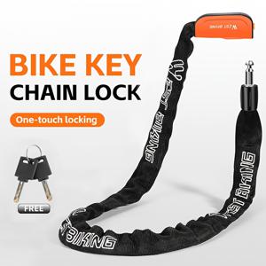 TEMU WEST BIKING 자전거 체인 잠금장치 - 산악 자전거, 로드 자전거, 전기 자전거 및 원클릭 키 잠금 장치가 있는 도난 방지 보안 장치, 사이클링 액세서리