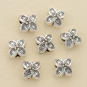 TEMU 50개 스페이서 비즈 합금 복숭아꽃 클로버 스페이서 비즈 양면 3D 작은 꽃 구멍 비즈 소형 홀 스페이서 DIY 수제 주얼리 만들기 용품, 목걸이, 팔찌, 귀걸이 및 반지 액세서리용