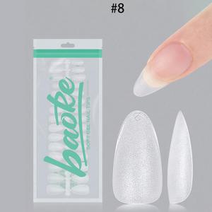 TEMU 보케 네일 팁 240개 업그레이드 매트 소프트 젤 풀 커버 네일 팁 파일 없음, 사전 형태의 클리어 아크릴 젤리 네일 팁 DIY 프레스 온 네일에 적합|네일팁