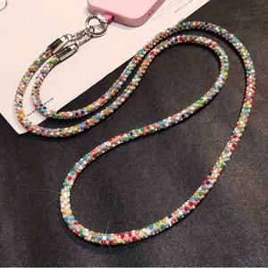 TEMU 고급 여성용 휴대폰 목걸이 긴 스타일 크로스바디 고급 펜던트 패션 플래시 휴대폰 케이스 액세서리 야외 여행용 휴대용 핸드백 체인