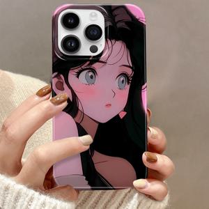 TEMU 아이폰 16/15/14/13/12/11/7/8/PLUS/PRO/PROMAX/MINI/XMAX XR X/XS/s2/se3에 적합한 창의적이고 귀여운 만화 패턴 폰 케이스, 밝고 사실적인 패턴 하드 쉘로 충격 방지 보호 케이스