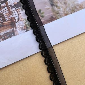 TEMU 2야드의 빛나는 라인스톤이 장식된 우아한 검은색과 흰색 레이스 리본 - DIY 공예, 결혼식, 파티 장식에 적합한 우아한 레이스 리본|강력한 천|파티 장식