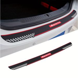 TEMU 자동차 후면 범퍼 가드 프로텍터, 범용 블랙 고무 스크래치/미끄럼 방지 트렁크 도어 보호 패드, 대부분의 차량용 자동차 액세서리 (블랙/스포츠)