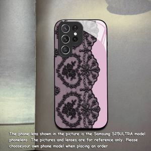 TEMU 폰케이스: 심플 베이스 블랙 레이스 새로운 강화유리 갤럭시 S25/S24/S23/S22/S21/S20/노트 20/A04/A05/A10/A12/A13/A14/A15/A20/A21s/A22/A23/A24/A25/A31/A32/A33/A35/A34/A50/A51/A52/A53/A54/A55/A70/A71/A72용 - 귀여운 트렌디 커플 스타일 보호 커버