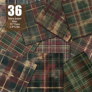 TEMU 다크 그린과 버건디 색상의 빈티지 체크 무늬 스크랩북 용지, 수제 종이, 레트로 다이어리, 배경 장식, 카드 제작, 배경 카드 매트, 정크 저널, 인사말 카드 및 기타 공예 시나리오에 적합한 재료 종이. 사양